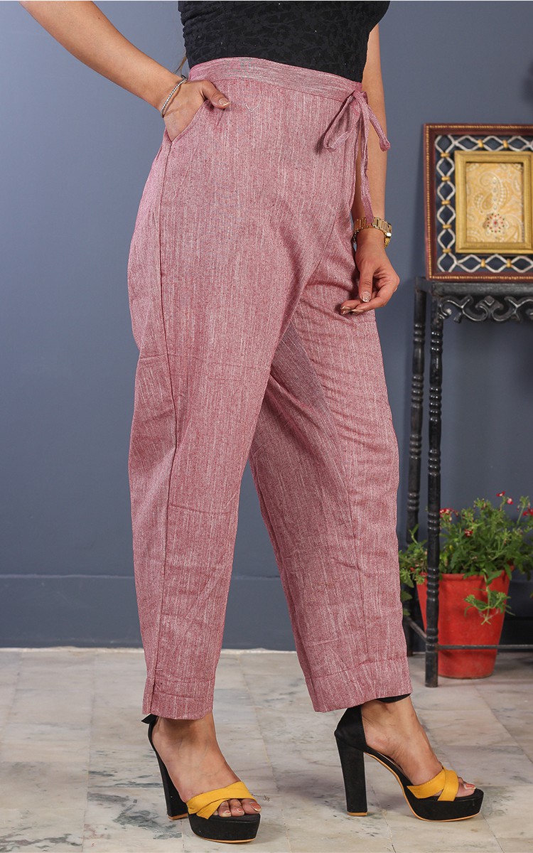 Maroon Cotton Samray Pant-35200
