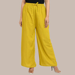 Mehndi Green Plain Rayon Palazzo Pant-36298