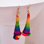 Multicolor Sike Handcrafted with Multicolor Tassel Drop Earring for Women