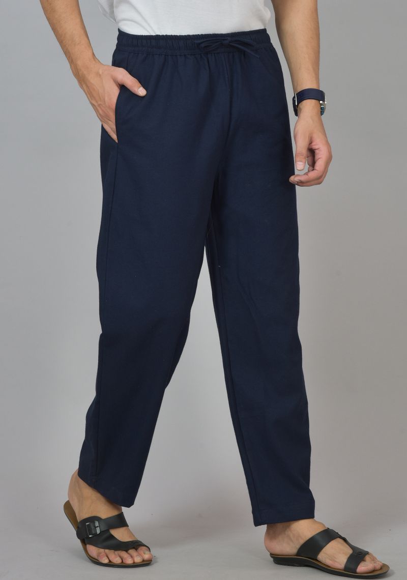 Navy BLue Cotton Twill Men Pant-48272