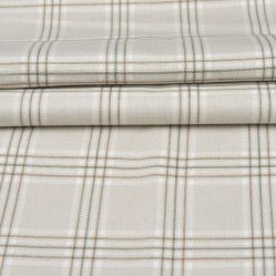 Off White Black Checks Tweed Wool Fabric-90726