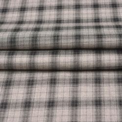 Wool Blazer Fabric (2 Meter)-Off White Black Checks-90744