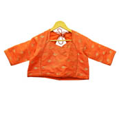 Orange and Golden Leaf Silk Brocade Blouse-30105