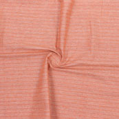 Peach Orange Striped Handloom Cotton Fabric-40726