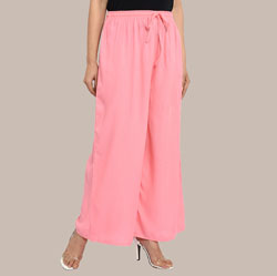 Pink Plain Rayon Palazzo Pant-36296