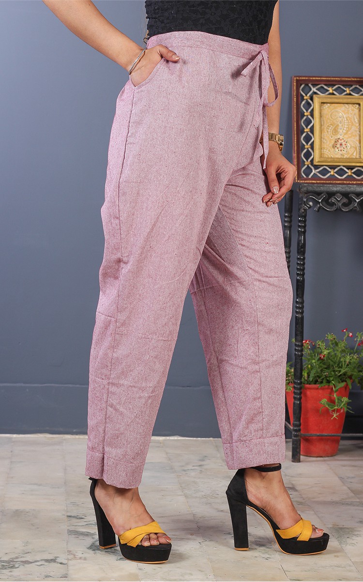 Purple Cotton Samray Pant-35197