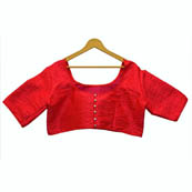 Red Leaf Silk Brocade Blouse-30124