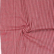 Red White Striped Handloom Cotton Fabric-40707