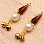 Decorative Handmade Hanging Bells with Brown Stones-0081