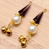 Decorative Handmade Hanging Bells with Brown Stones-0085