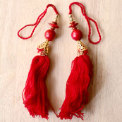 Decorative Maroon Handmade Tassel charm by the yard-0034