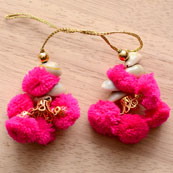 Decorative Pink Handmade Pom Pom Latkans by the yard-0028