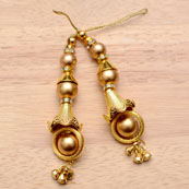 Golden Decorative Tassle with Gold Pearls for Lehenga-0016