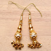 Golden Decorative Tassle with White Pearls for Leenga-0015