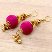 Handmade Decorative Handing Latkan with Petunia Pom Pom-0056