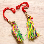 Multicolor Handmade Saree Dupatta Tassles by the yard-0006