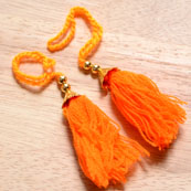 Orange Handmade Decorative Tassels by the yard-0009