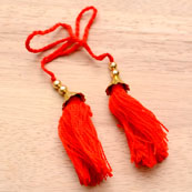 Red Handmade tassel charm by the yard-0011