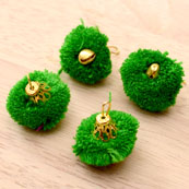 Green Pom Pom Decorative Handmade Latkans with Bells-0063