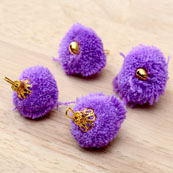 Purple Pom Pom Decorative Handmade Latkans with Bells-0062