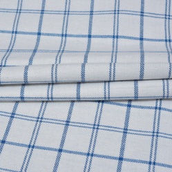 White Blue Twill Cotton Handloom Fabric-90402