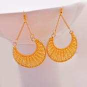 Yellow Brass with Yellow Pearls Drop Earring for Women