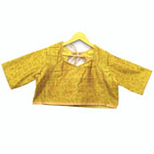Yellow Flower Silk Brocade Blouse-30109