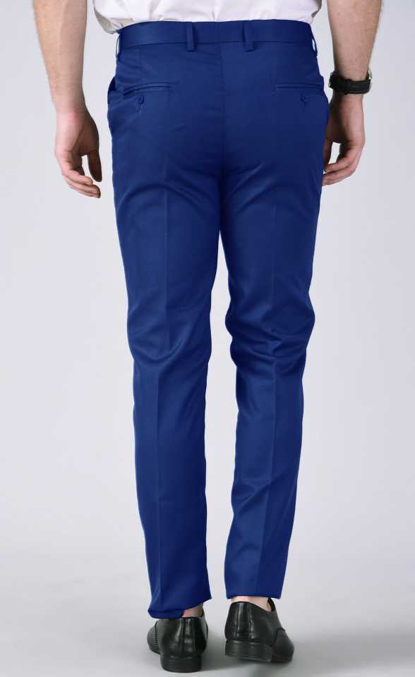 Buy Regular Fit Men Trousers Royal Blue and Pink Combo of